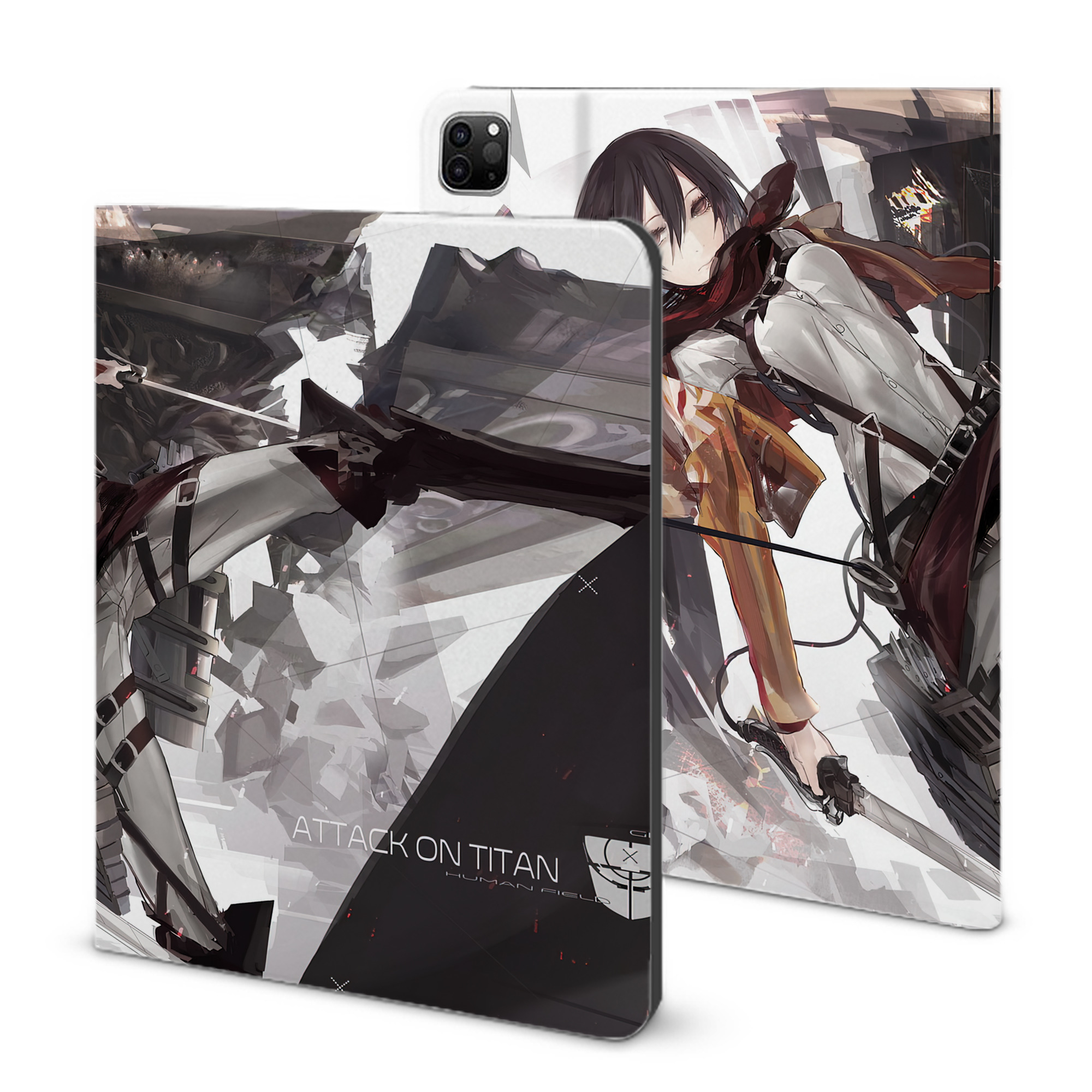 （画像用） 進撃の巨人 Attack on Titan IPad ケース ブック型 PUレザー TPU 耐衝撃 軽量 薄型 ペン収納なし 全面保護 IPad 各モデル対応